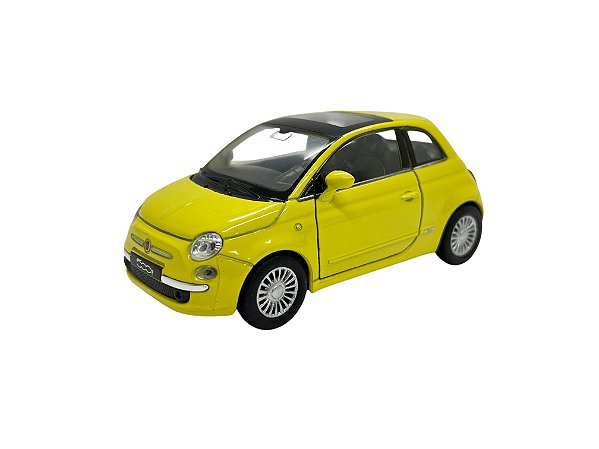 Miniatura Fiat 500 Amarelo Welly Metal 1:34
