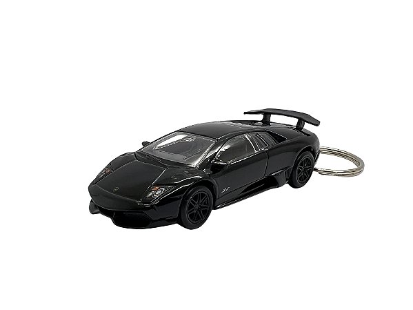 Miniatura Chaveiro Lamborghini Murcielago Preto Metal 1:64