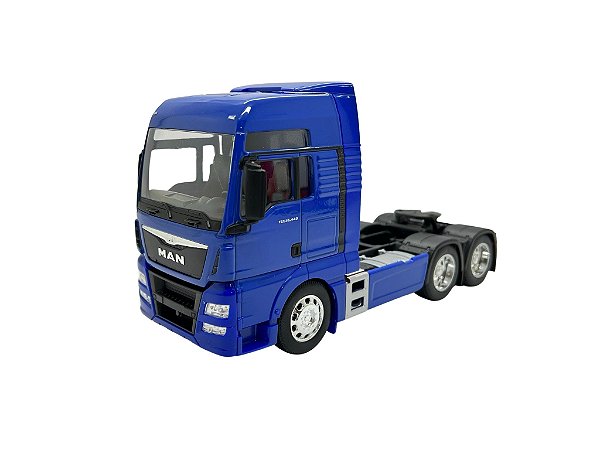 Miniatura Caminhão Man Tgx 26.440 Truck Azul Metal 1:32