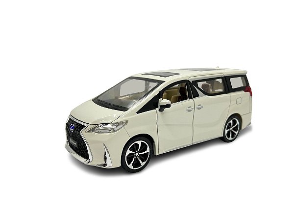 Miniatura Lexus Van LM300H Branco Acende Luz e Som 1:24
