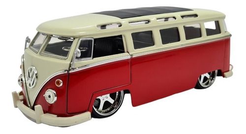 Miniatura Volkswagen Kombi 1962 Rebaixado Vermelho Jada 1:24