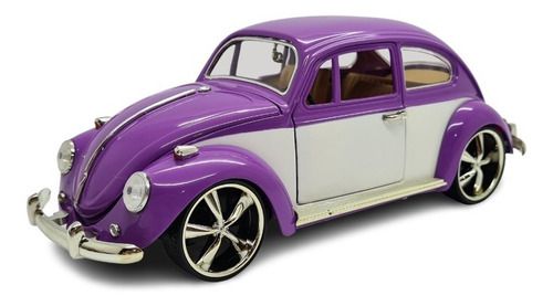 Miniatura Volkswagen Fusca Bicolor Metal Abre Portas 1:18