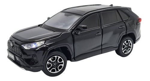 Miniatura Toyota Rav4 Preto Liga Som E Luz Metal 1:32