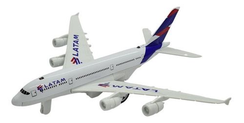 Miniatura Avião Airbus A380 Latam Som E Luz Metal 1:300