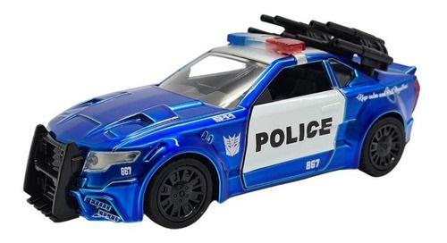 Miniatura Police Policia Azul Transformers Jada 1:32