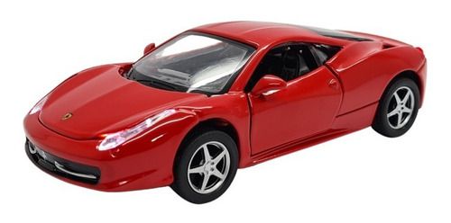 Miniatura Ferrari 458 Vermelho Acende Luz E Som 1:32