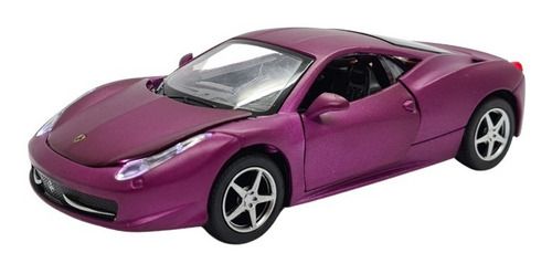Miniatura Ferrari 458 Lilás Acende Luz E Som 1:32