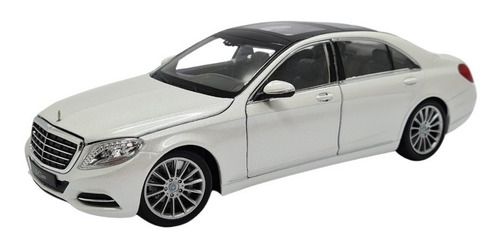 Miniatura Mercedes Benz S Class Branco Metal Welly 1:24