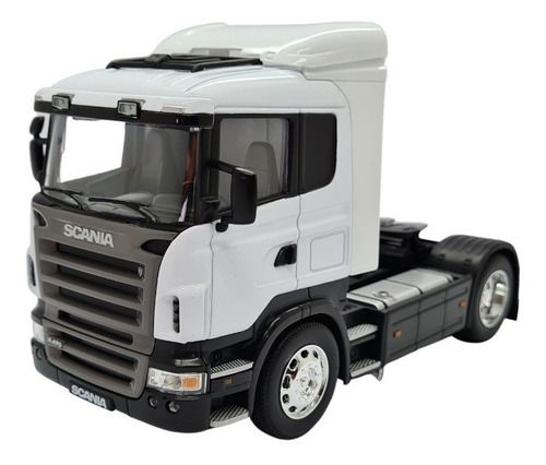 Miniatura Caminhão Scania R470 Toco Branco Metal 1:32
