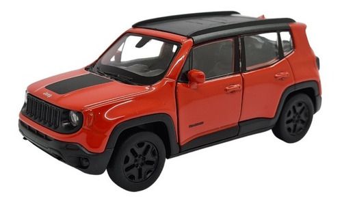 Miniatura Jeep Renegade Laranja Metal Welly Escala 1:38