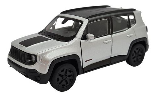 Miniatura Jeep Renegade Prata Metal Welly Escala 1:38