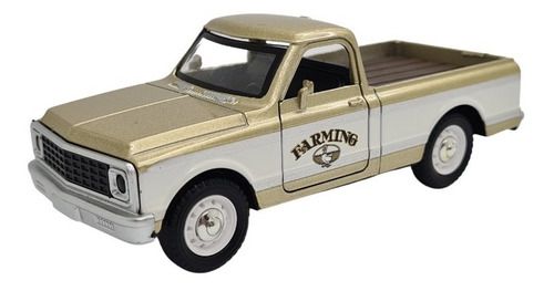 Miniatura Camionete Pick-up Dourado Acende Luz E Som 1:38