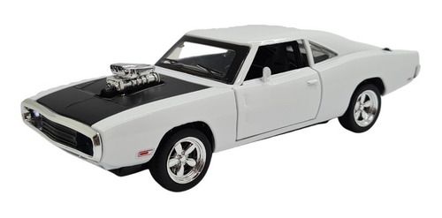 Miniatura Dodge Charger Rt Branco Acende Luz/som Metal 1:32