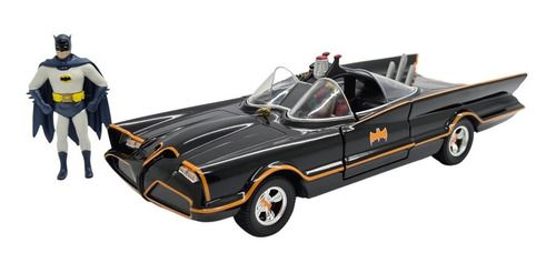 Miniatura Batmóvel Batman E Robin Classic Tv C/boneco 1:24