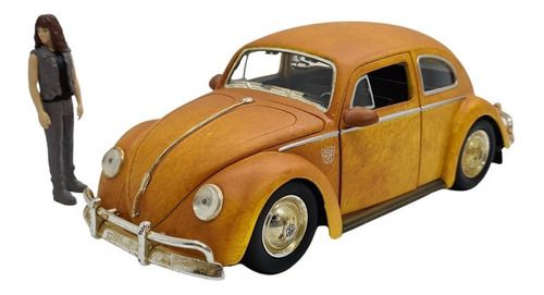 Miniatura Volkswagen Fusca Bumblebee Transfor C/ Boneco 1:24