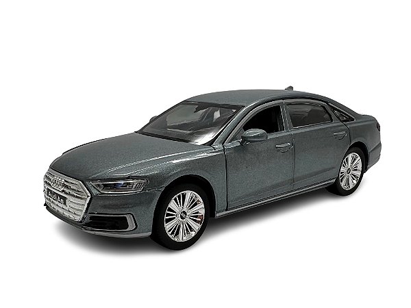 Miniatura Audi A8 Cinza Acende Luz E Som Metal 1:32