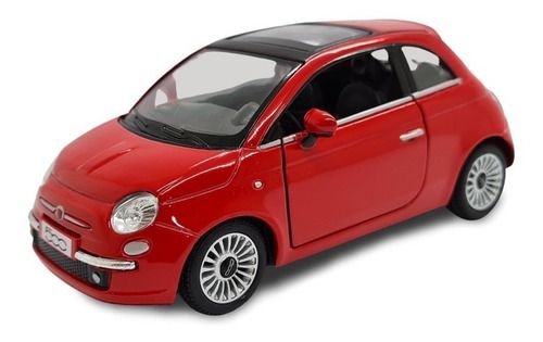 Miniatura Fiat 500 Vermelho Metal 1:28