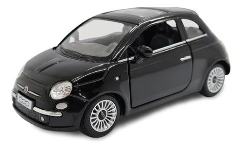 Miniatura Fiat 500 Preto Metal 1:28