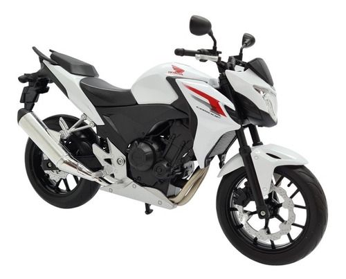 Miniatura Moto Honda Cb500f Branco Metal 1:10