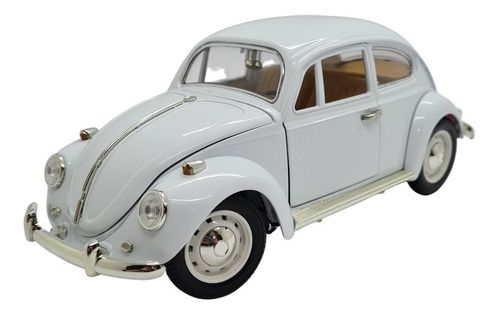 Miniatura Volkswagen Fusca Branco Metal 1:18