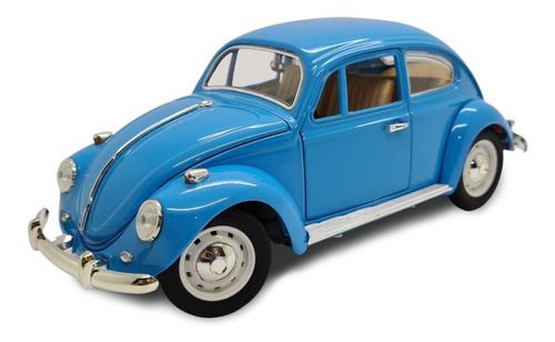 Miniatura Volkswagen Fusca Azul Metal 1:18
