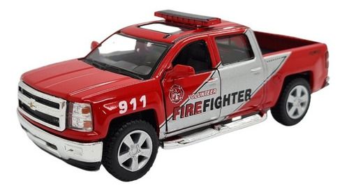 Miniatura Chevrolet Silverado 2014 Bombeiro Metal 1:46