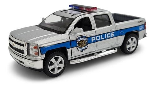 Miniatura Chevrolet Silverado 2014 Policia Metal 1:46