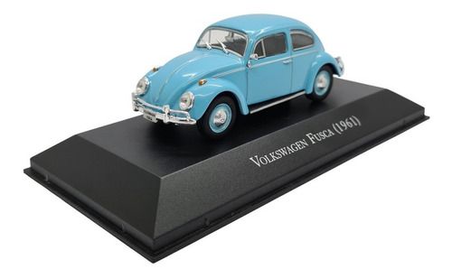 Miniatura Volkswagen Fusca Azul 1961 Metal 1:43