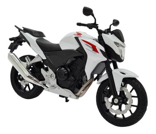 Miniatura Moto Honda Cb500f Branco Metal 1:18