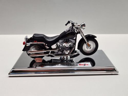 Miniatura Moto Harley Davidson Flstfi Fat Boy 2004 1:18