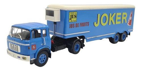 Miniatura Caminhão Articulado Carreta Berliet Tr12 Azul 1:43