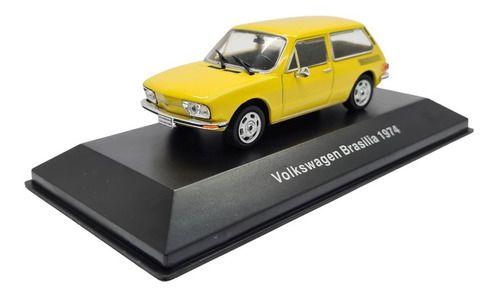 Miniatura Coleção Volkswagen Nº02 Brasilia 1974 Amarelo 1:43