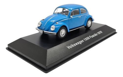 Miniatura Coleção Volkswagen Nº 01 Fusca 1500 1970 Azul 1:43