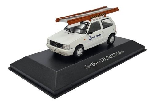 Miniatura Fiat Uno Telemar Branco Veículos Serviço Ixo 1:43