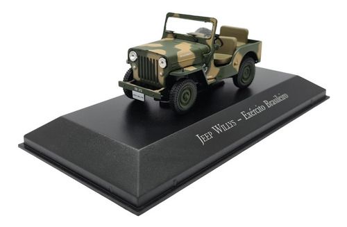 Miniatura Jeep Willys Exército Brasileiro Camuflado 1:43