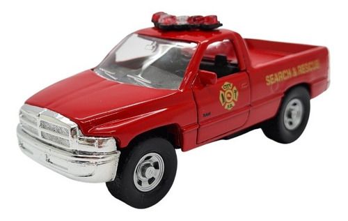 Miniatura Dodge Ram Bombeiro Vermelho Metal 1:46