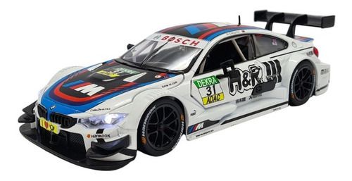 Miniatura Bmw M4 Acende Luz E Som Metal 1:24