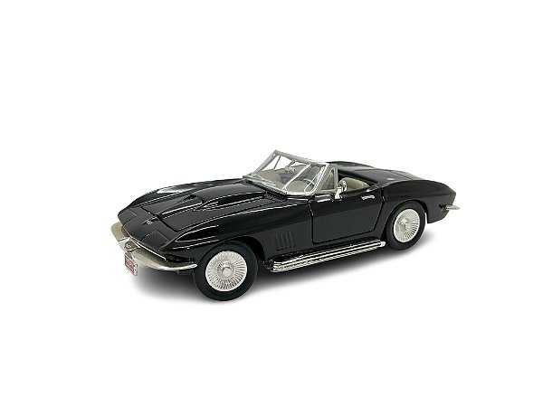 Miniatura Chevrolet Corvette 1967 Preto Conversível 1:24