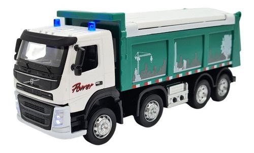 Miniatura Caminhão Volvo Fm Caçamba Acende Luz E Som 1:50