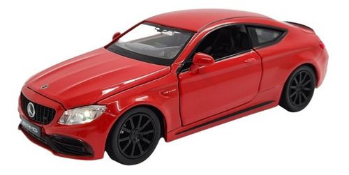 Miniatura Mercedes Benz C63 Amg Vermelho Acende Luz/som 1:32