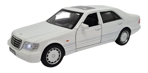 Miniatura Mercedes Benz S W140 Branco Acende Luz/som 1:32