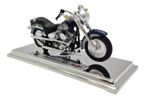 Miniatura Moto Harley Davidson Flstf Fat Boy 1998 1:18