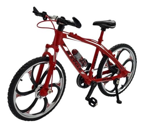 Miniatura Bicicleta Speed Mountain Bike Vermelho Metal 1:10