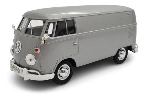 Miniatura Volkswagen Kombi Furgão Prata Metal 1:24