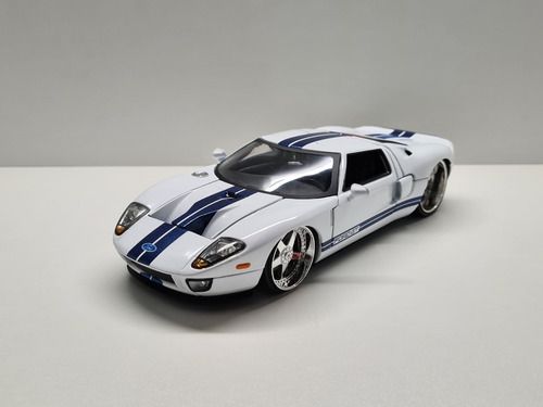 Miniatura Ford Gt Branco Metal Jada 1:24