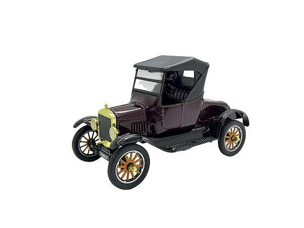 Miniatura Ford Model T 1925 2 Portas Com Capota Metal 1:24