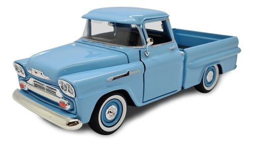Miniatura Chevrolet Chevy Apache 1958 Fleetside Azul 1:24