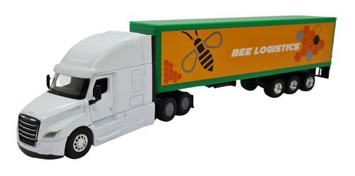 Miniatura Caminhão Freightliner Cascadia Baú Branco/ver 1:64