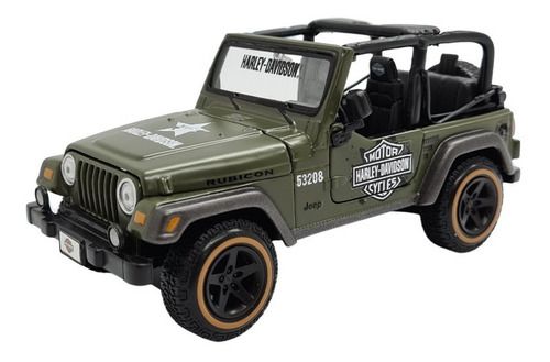 Miniatura Jeep Wrangler Rubicon Harley Davidson Metal 1:27