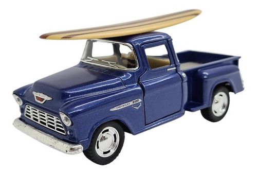 Miniatura Chevrolet Chevy Stepside 1955 Surf Azul 1:32